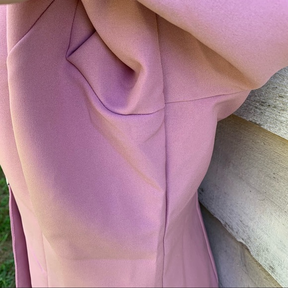 True Vintage 60s Mauve Floral Collared Short Puff Sleeve Button Down Suit Blouse - Picture 13 of 16